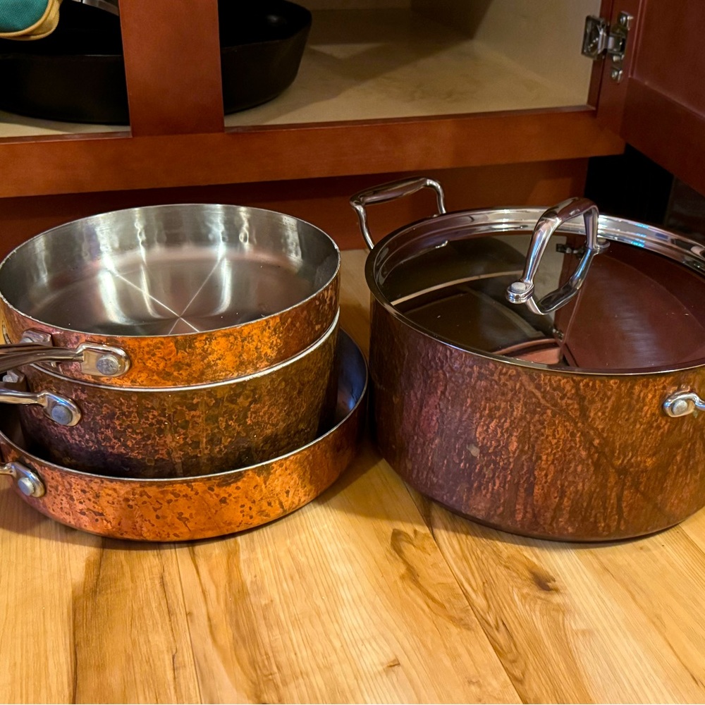 Stainless steel copper pot set